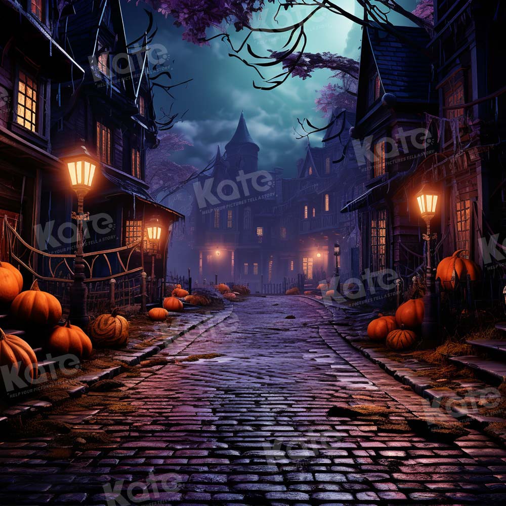 Kate Halloween Night Street Backdrop Designed by Chain Photography - Kate Backdrop AU