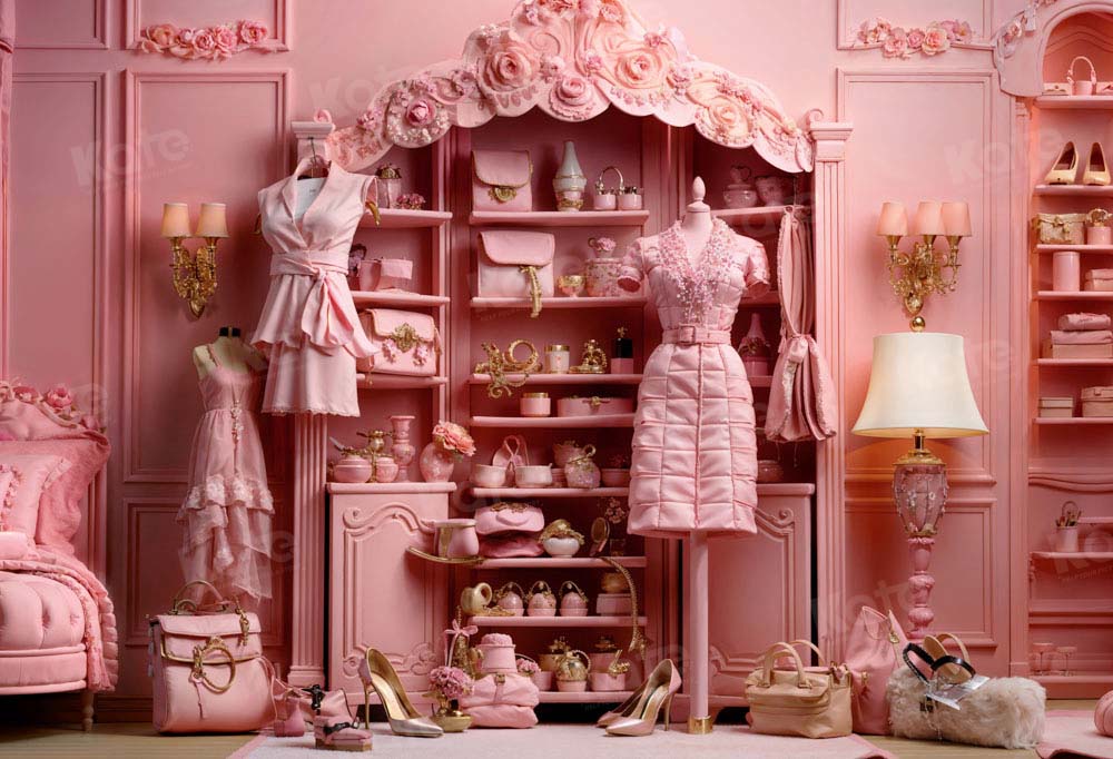 Kate Pink Cloakroom Backdrop Princess Room Designed by GQ - Kate Backdrop AU