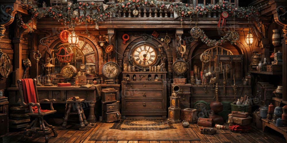 Kate Retro Clock Pavilion Backdrop Designed by Emetselch - Kate Backdrop AU