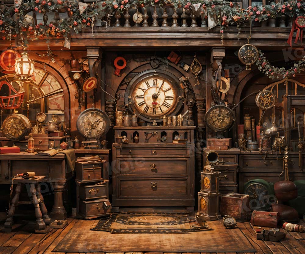 Kate Retro Clock Pavilion Backdrop Designed by Emetselch - Kate Backdrop AU