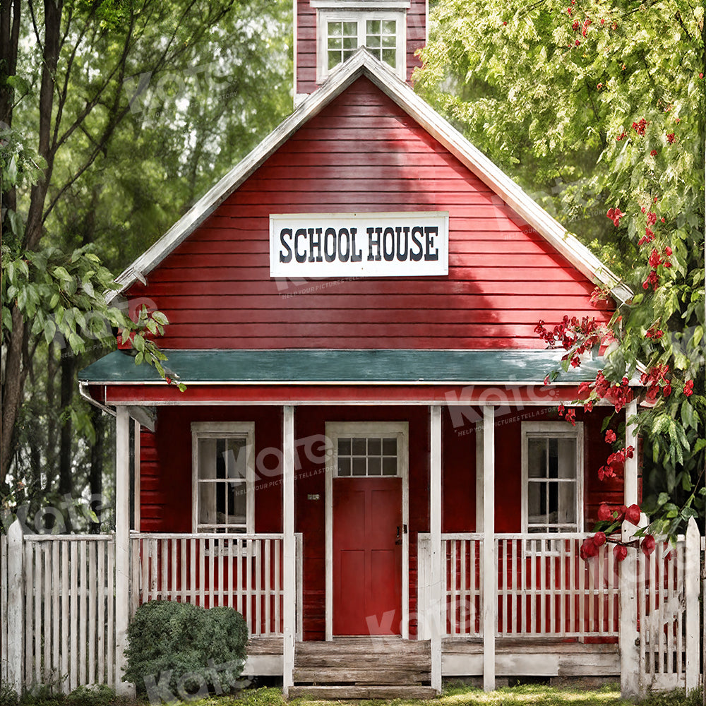 Kate Back to School Red House Backdrop for Photography - Kate Backdrop AU
