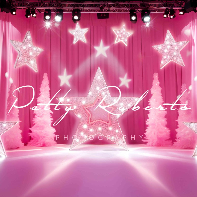 Kate Pink Star Stage Backdrop Designed by Patty Robertss - Kate Backdrop AU