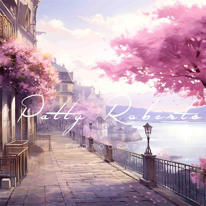 Kate Spring Blossoming Street Backdrop Designed by Patty Robertss - Kate Backdrop AU