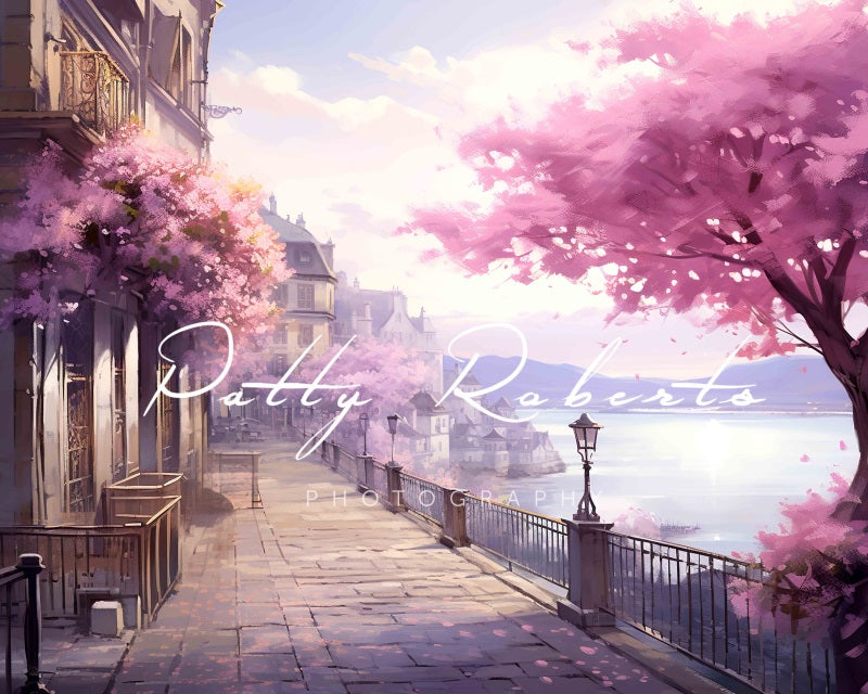 Kate Spring Blossoming Street Backdrop Designed by Patty Robertss - Kate Backdrop AU