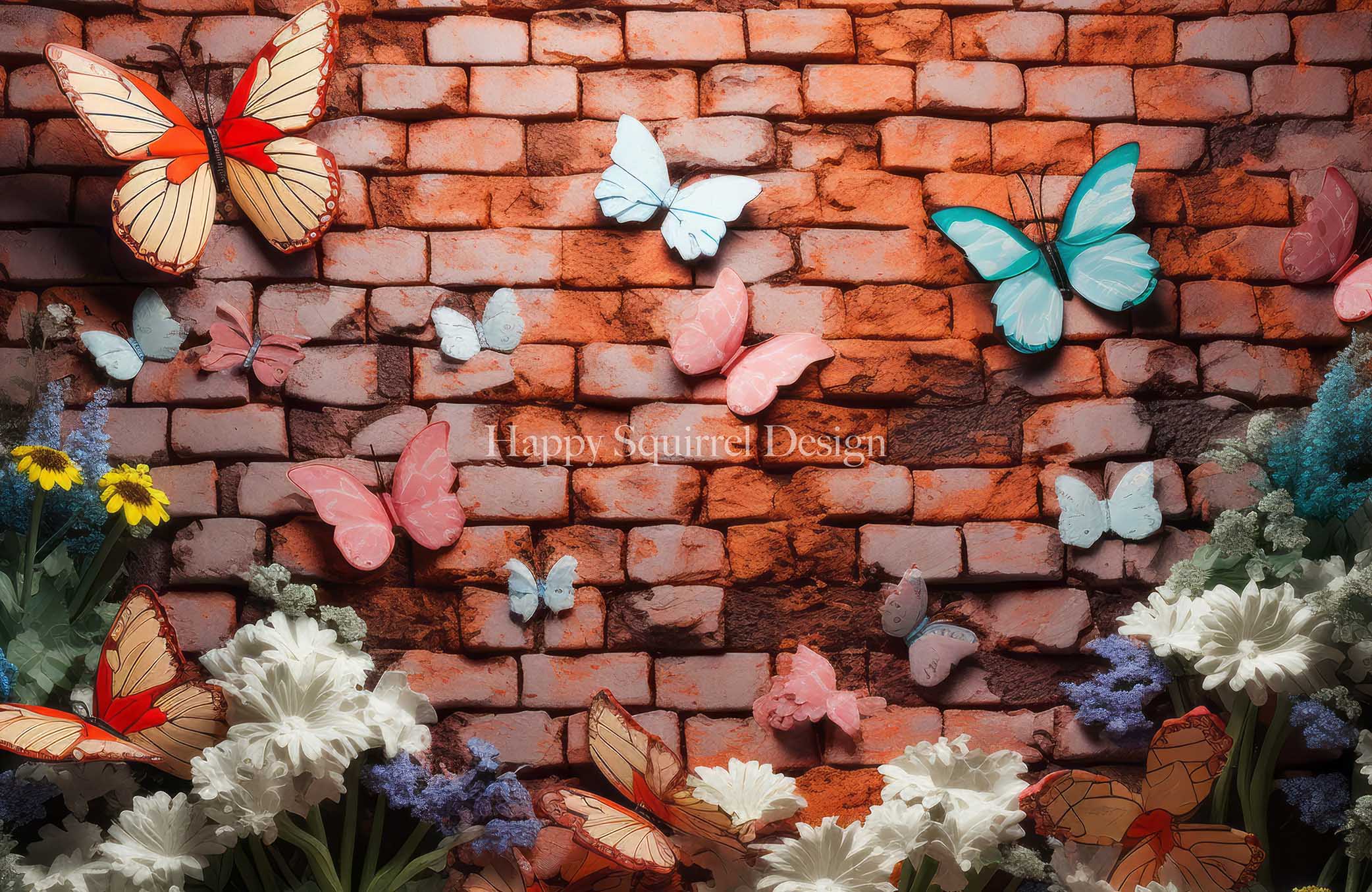 Kate Brick Garden Wall Backdrop Designed by Happy Squirrel Design - Kate Backdrop AU
