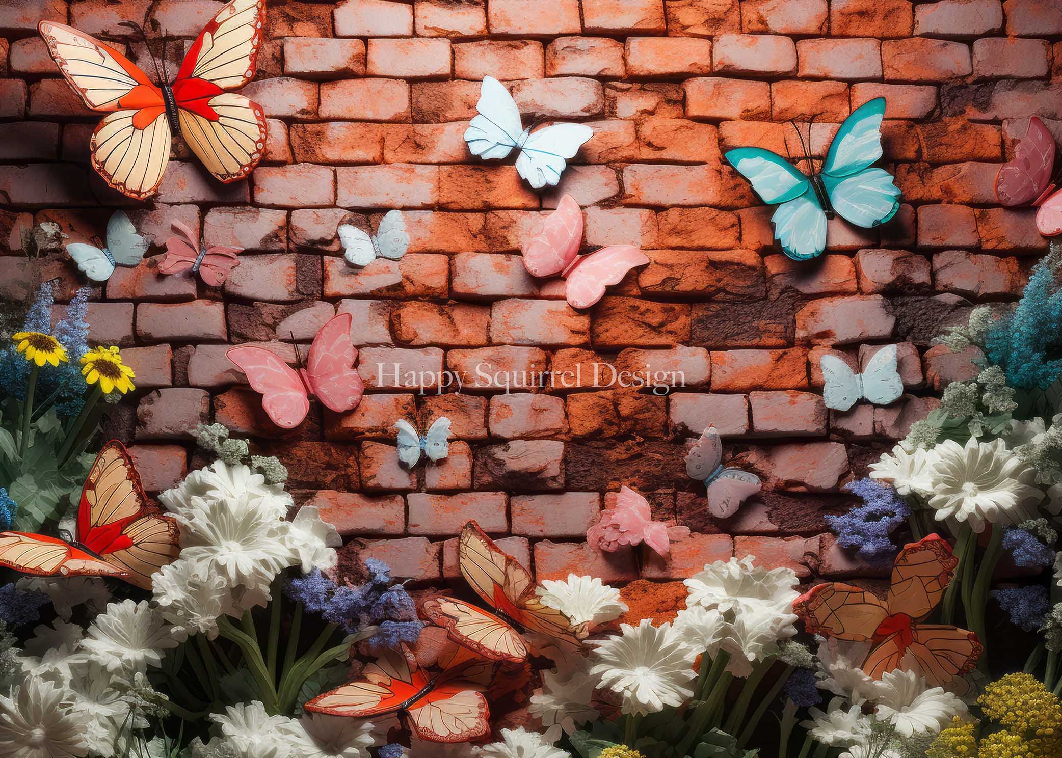 Kate Brick Garden Wall Backdrop Designed by Happy Squirrel Design - Kate Backdrop AU