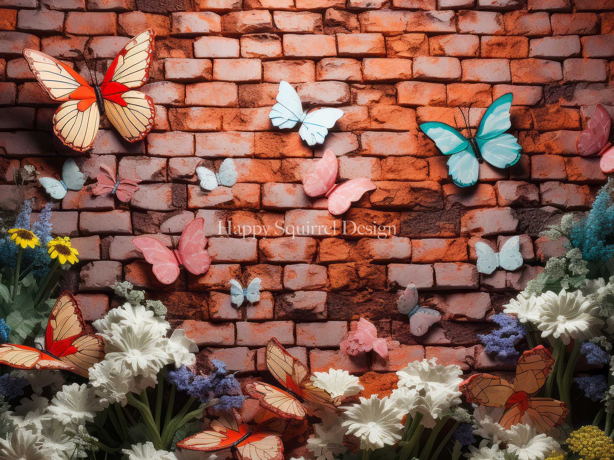 Kate Brick Garden Wall Backdrop Designed by Happy Squirrel Design - Kate Backdrop AU