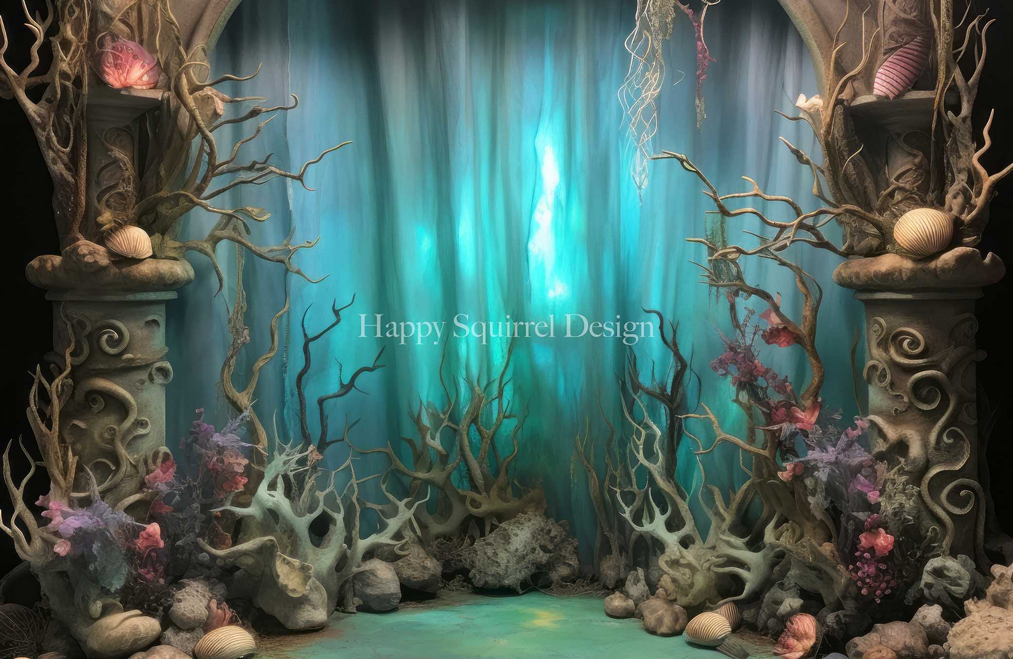 Kate Coral Pillars Backdrop Designed by Happy Squirrel Design - Kate Backdrop AU