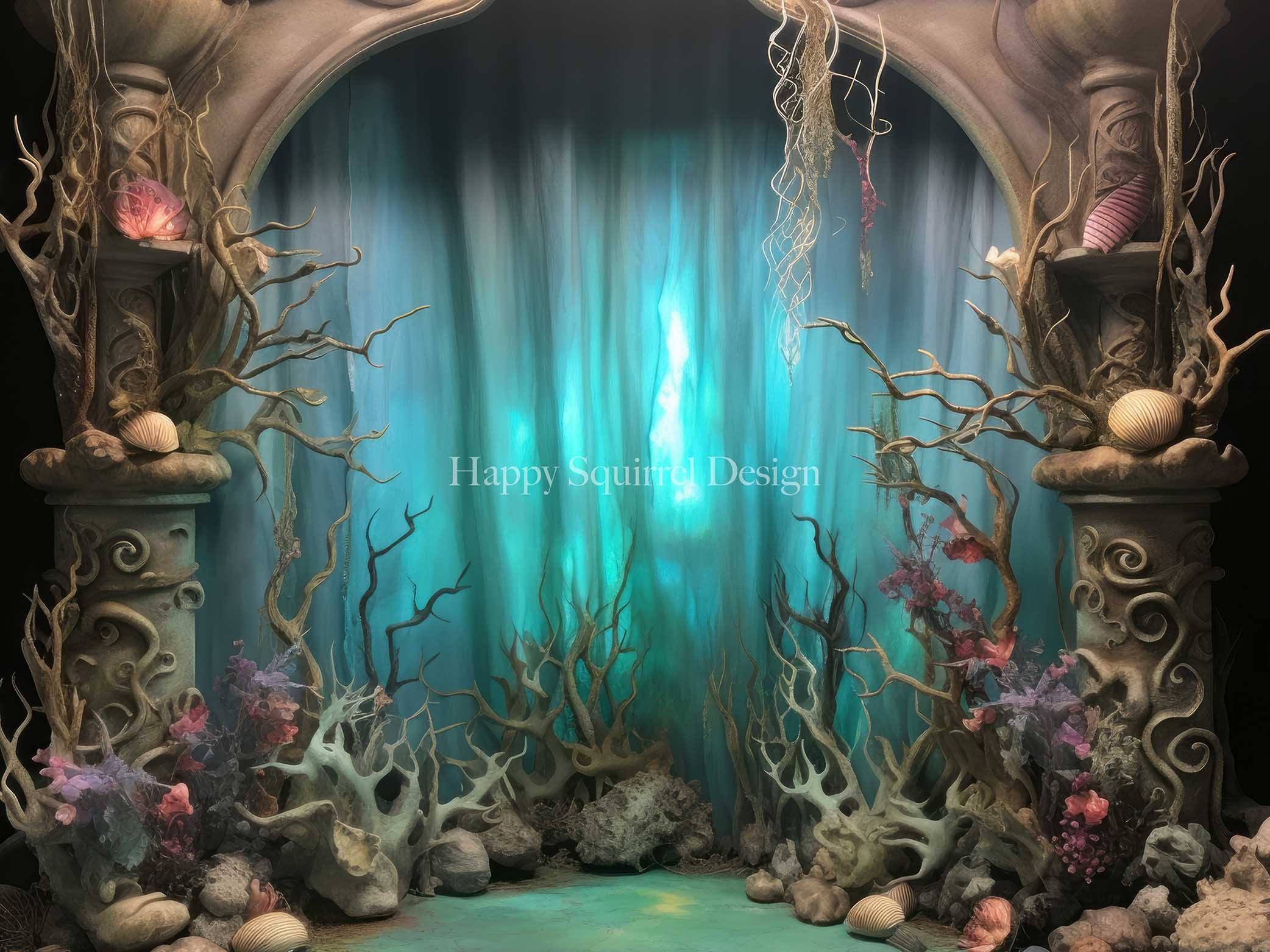 Kate Coral Pillars Backdrop Designed by Happy Squirrel Design - Kate Backdrop AU