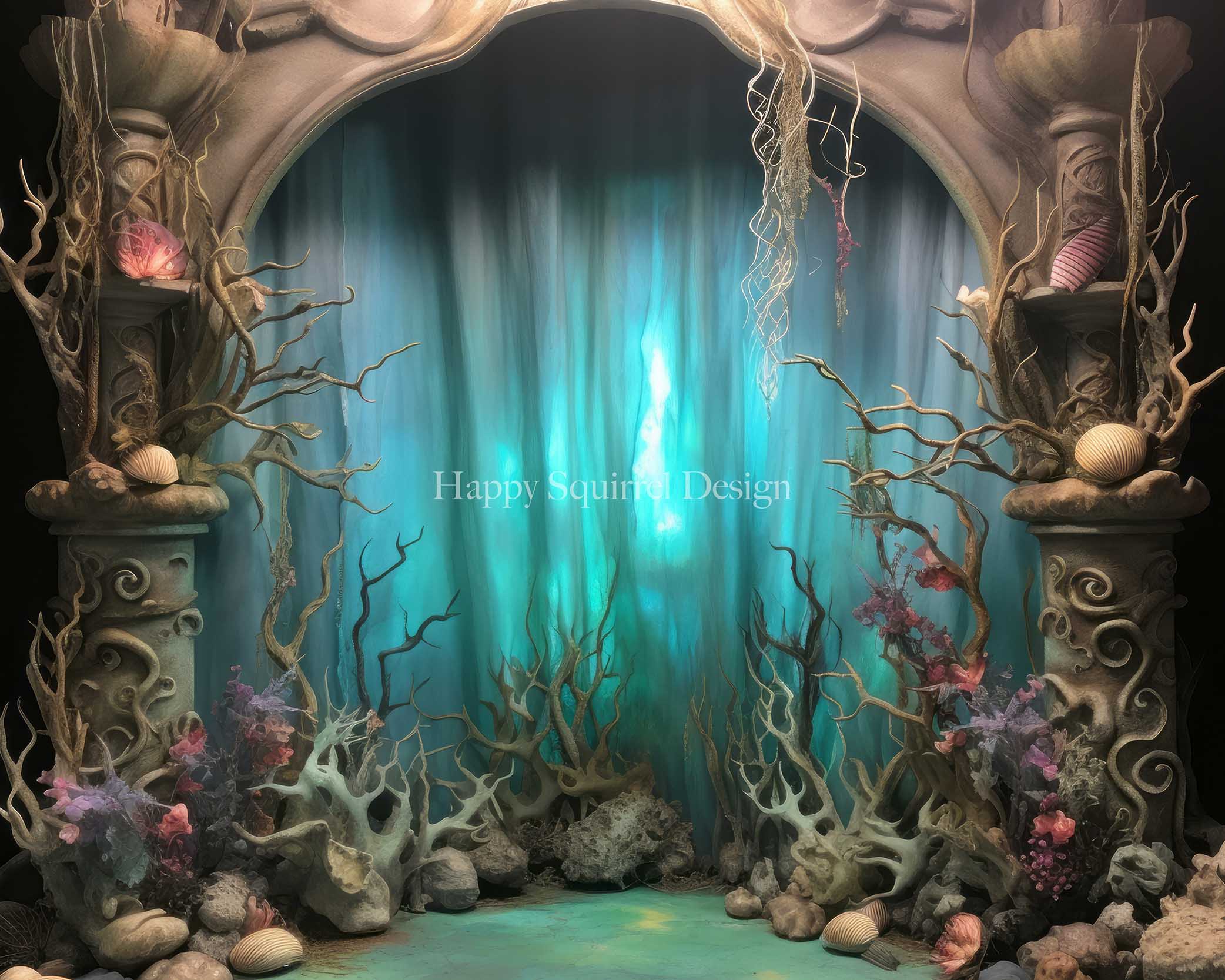 Kate Coral Pillars Backdrop Designed by Happy Squirrel Design - Kate Backdrop AU