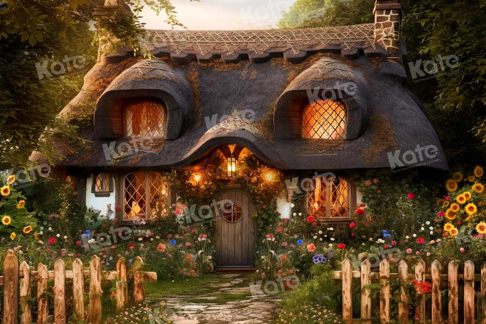 Kate Summer Flower House Garden Backdrop Designed by Chain Photography - Kate Backdrop AU