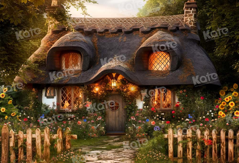 Kate Summer Flower House Garden Backdrop Designed by Chain Photography - Kate Backdrop AU