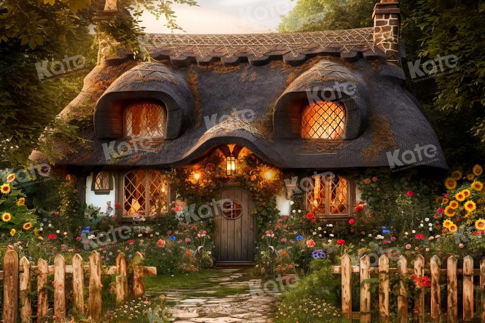 Kate Summer Flower House Garden Backdrop Designed by Chain Photography - Kate Backdrop AU