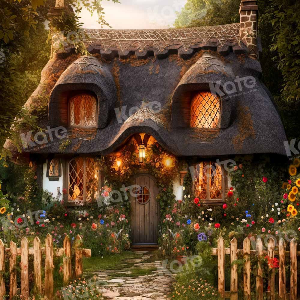 Kate Summer Flower House Garden Backdrop Designed by Chain Photography - Kate Backdrop AU