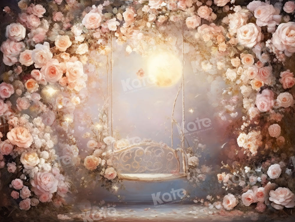Kate Fine Art Pink Flower Swing Backdrop Designed by Chain Photography - Kate Backdrop AU
