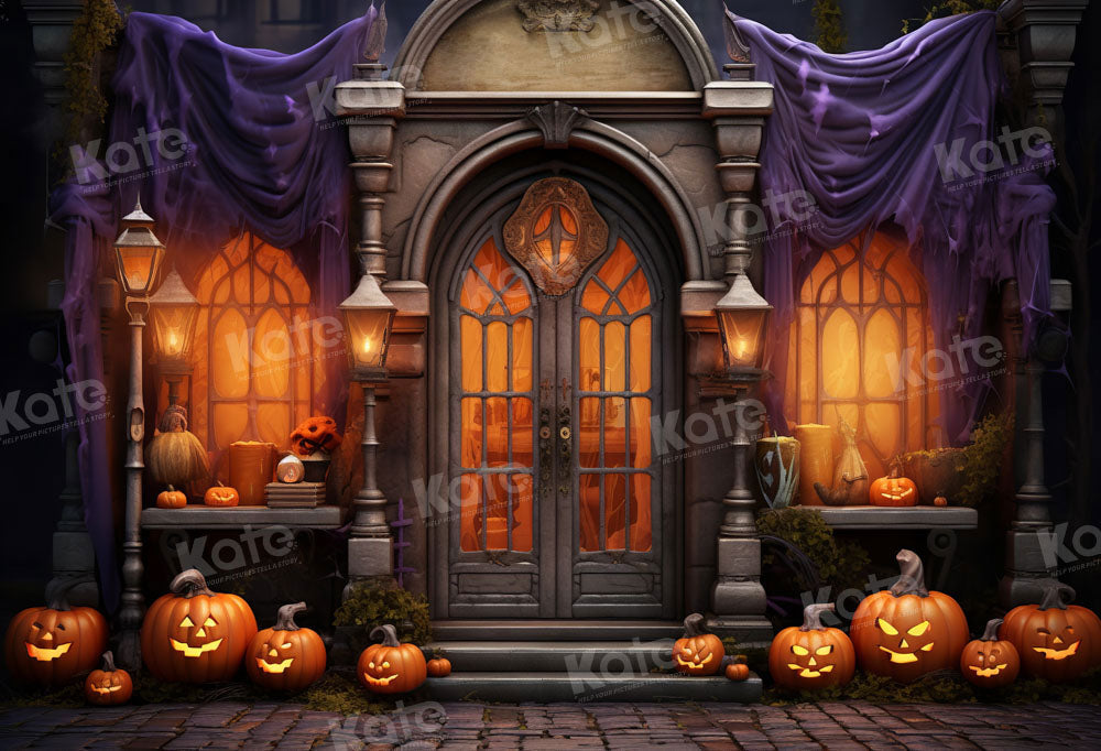 Kate Purple Halloween Pumpkin Backdrop Designed by Emetselch - Kate Backdrop AU