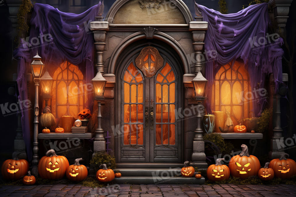 Kate Purple Halloween Pumpkin Backdrop Designed by Emetselch - Kate Backdrop AU