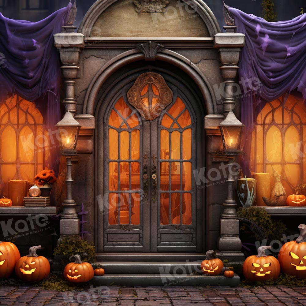 Kate Purple Halloween Pumpkin Backdrop Designed by Emetselch - Kate Backdrop AU