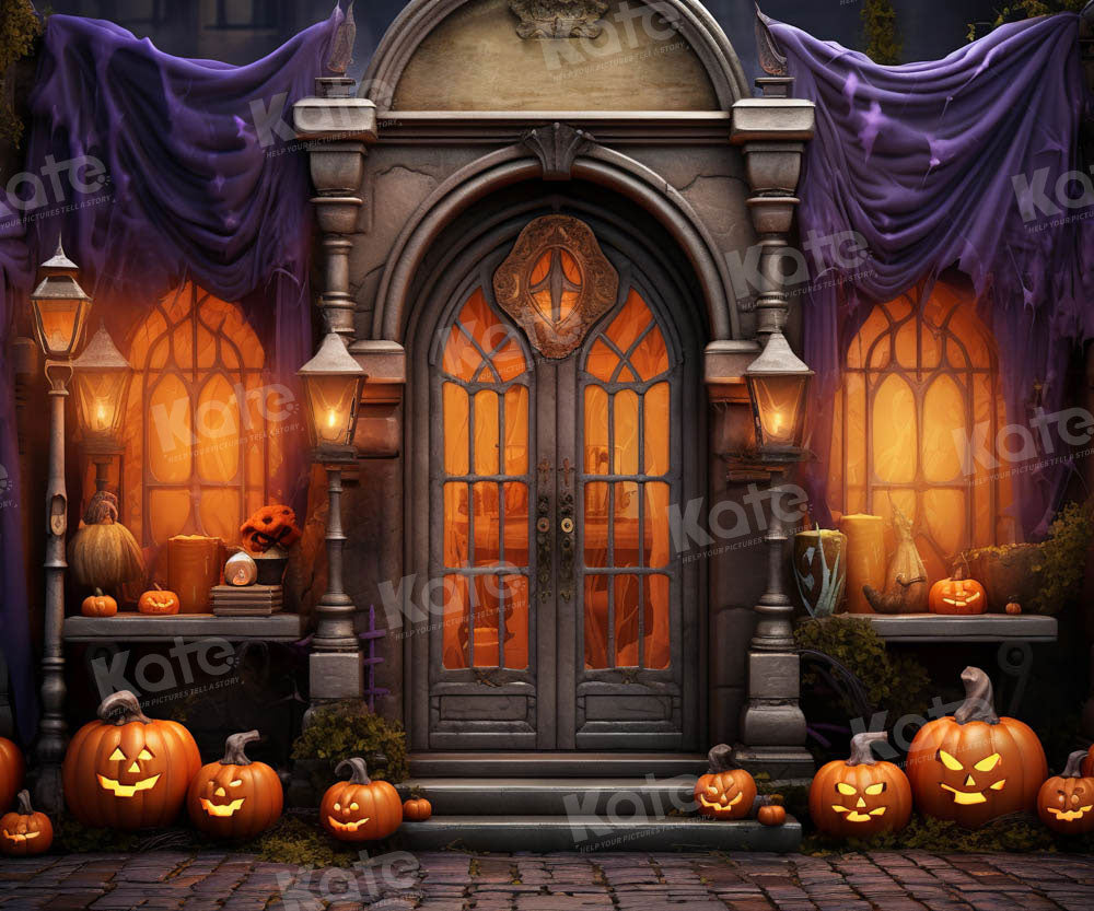 Kate Purple Halloween Pumpkin Backdrop Designed by Emetselch - Kate Backdrop AU