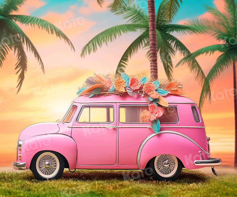 Kate Tropical Pink Car Backdrop Designed by Emetselch - Kate Backdrop AU