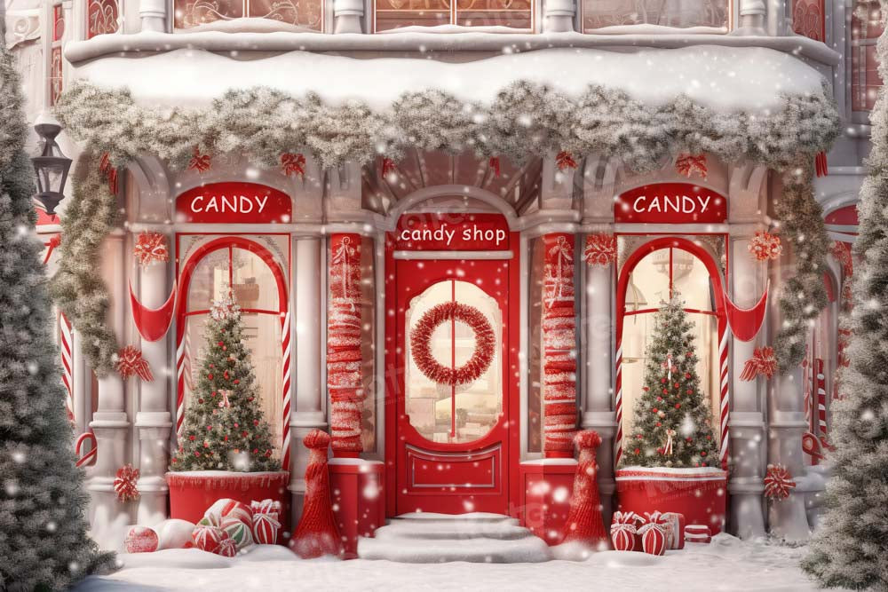 Kate Christmas Red Candy Shop Backdrop Designed by Chain Photography - Kate Backdrop AU
