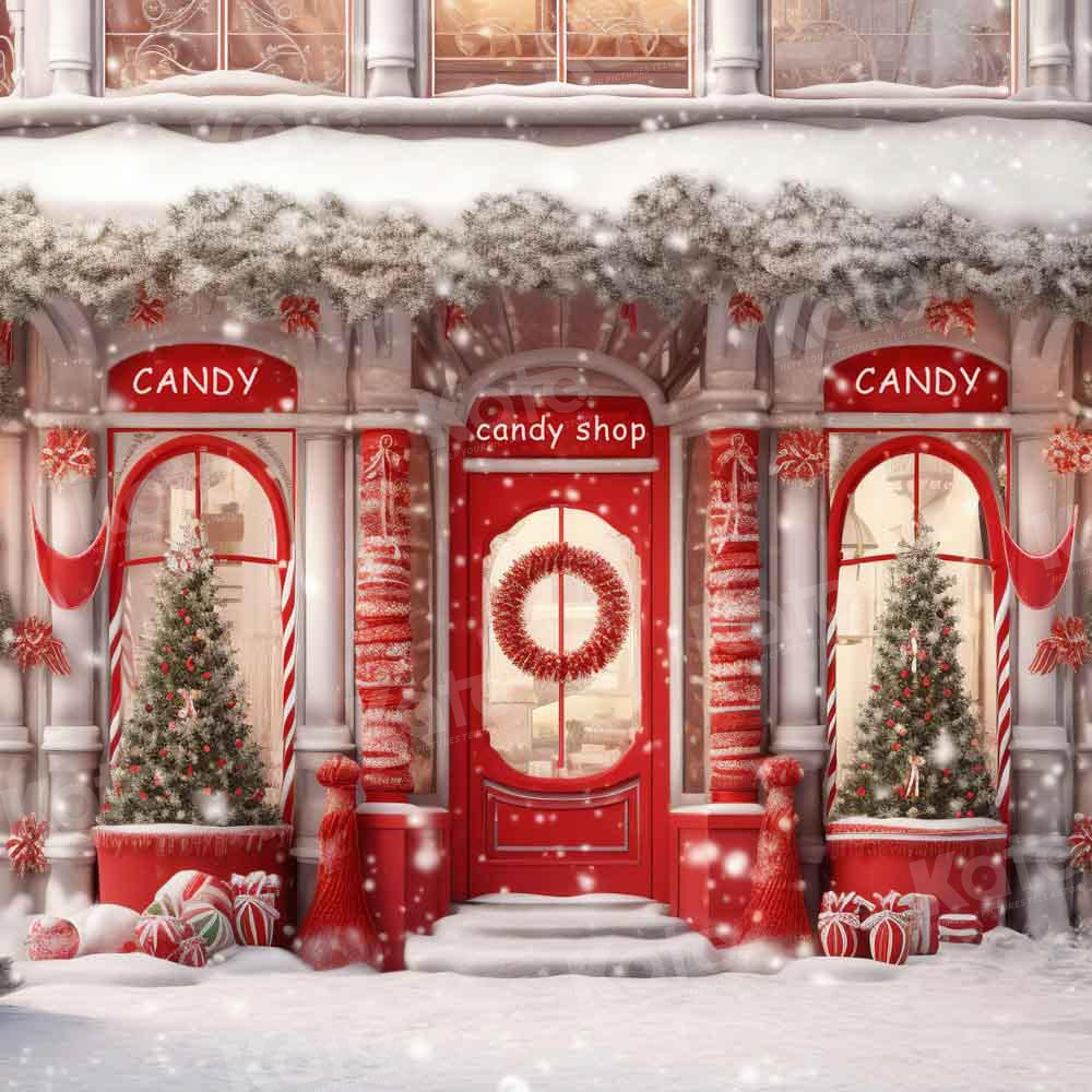 Kate Christmas Red Candy Shop Backdrop Designed by Chain Photography - Kate Backdrop AU