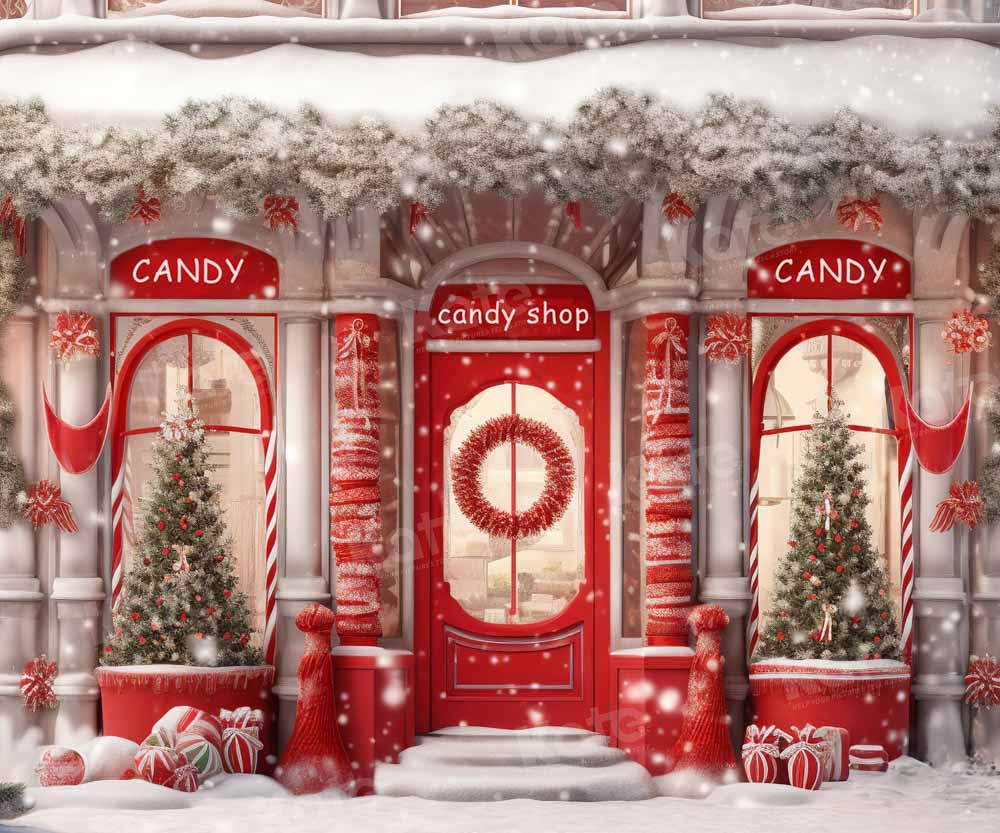 Kate Christmas Red Candy Shop Backdrop Designed by Chain Photography - Kate Backdrop AU
