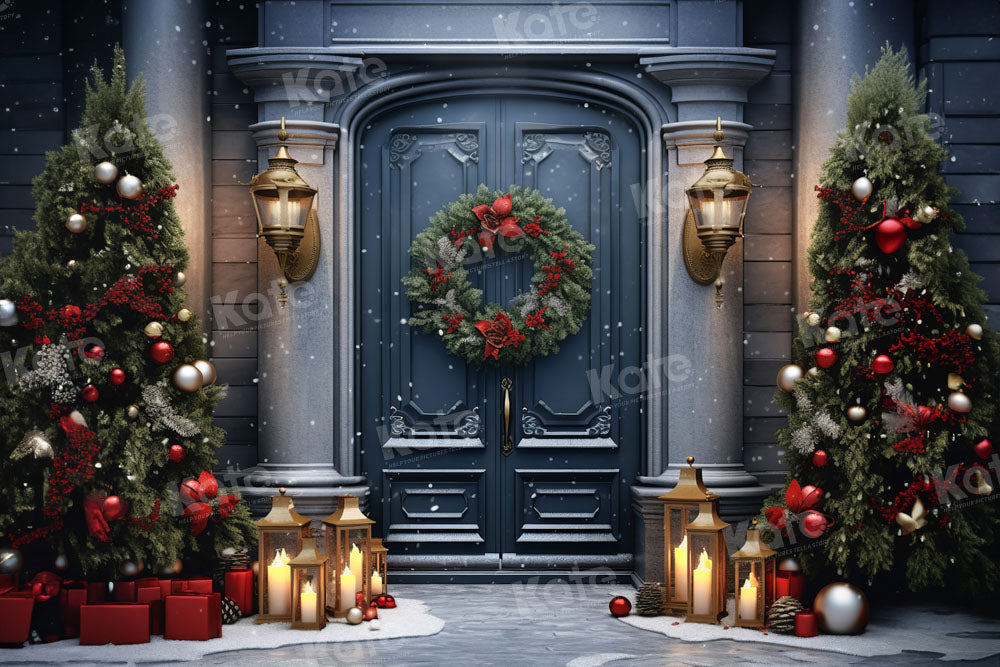Kate Christmas Door Tree Backdrop Designed by Emetselch - Kate Backdrop AU
