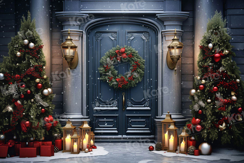 Kate Christmas Door Tree Backdrop Designed by Emetselch - Kate Backdrop AU
