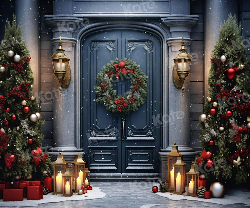 Kate Christmas Door Tree Backdrop Designed by Emetselch - Kate Backdrop AU