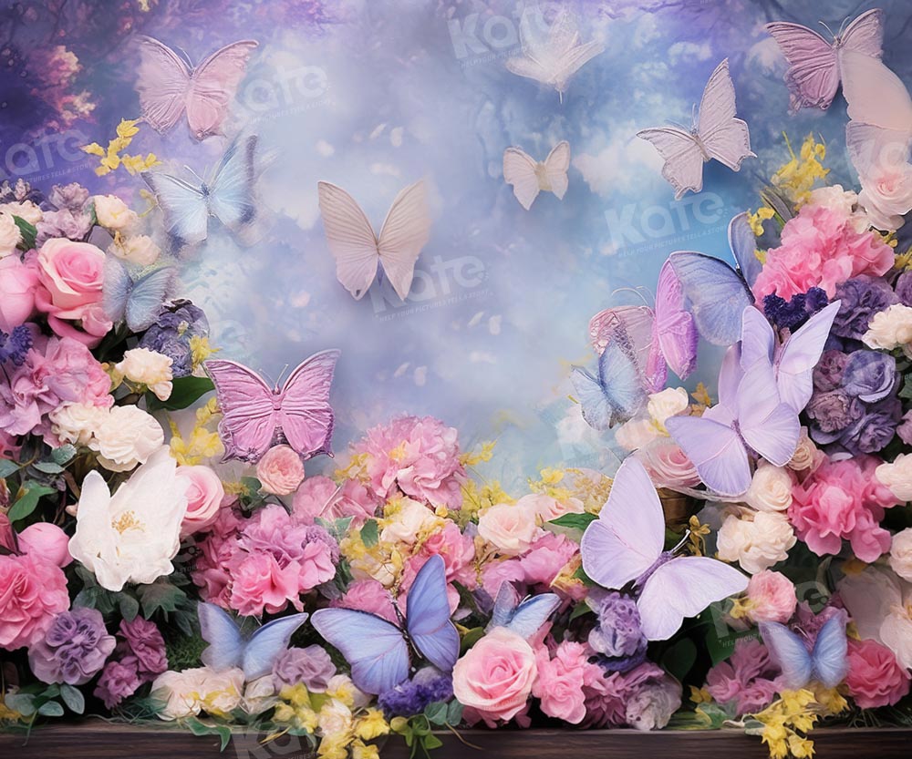 Kate Butterfly Flower Spring Backdrop Designed by Emetselch - Kate Backdrop AU