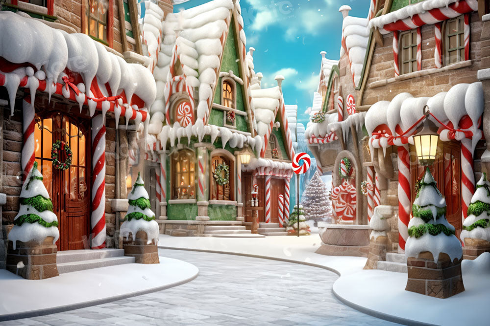 Kate Winter Christmas Town Backdrop Designed by Emetselch - Kate Backdrop AU