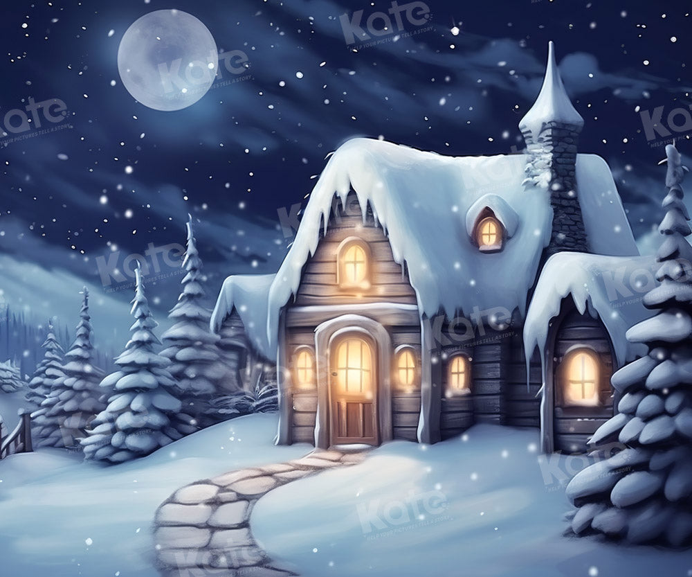 Kate Winter Snow Night Moon Backdrop Designed by Emetselch - Kate Backdrop AU
