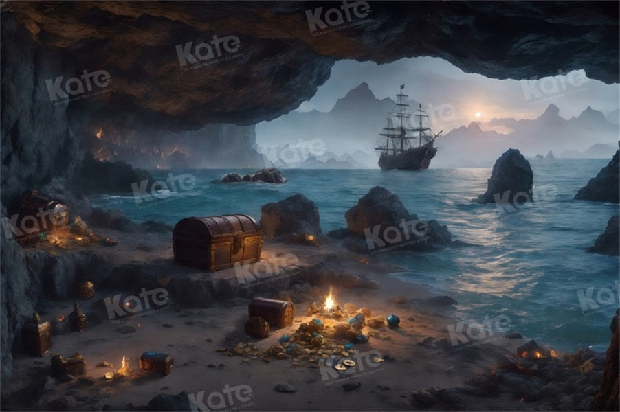 Kate Pirate Treasure Cave Sea Backdrop for Photography - Kate Backdrop AU