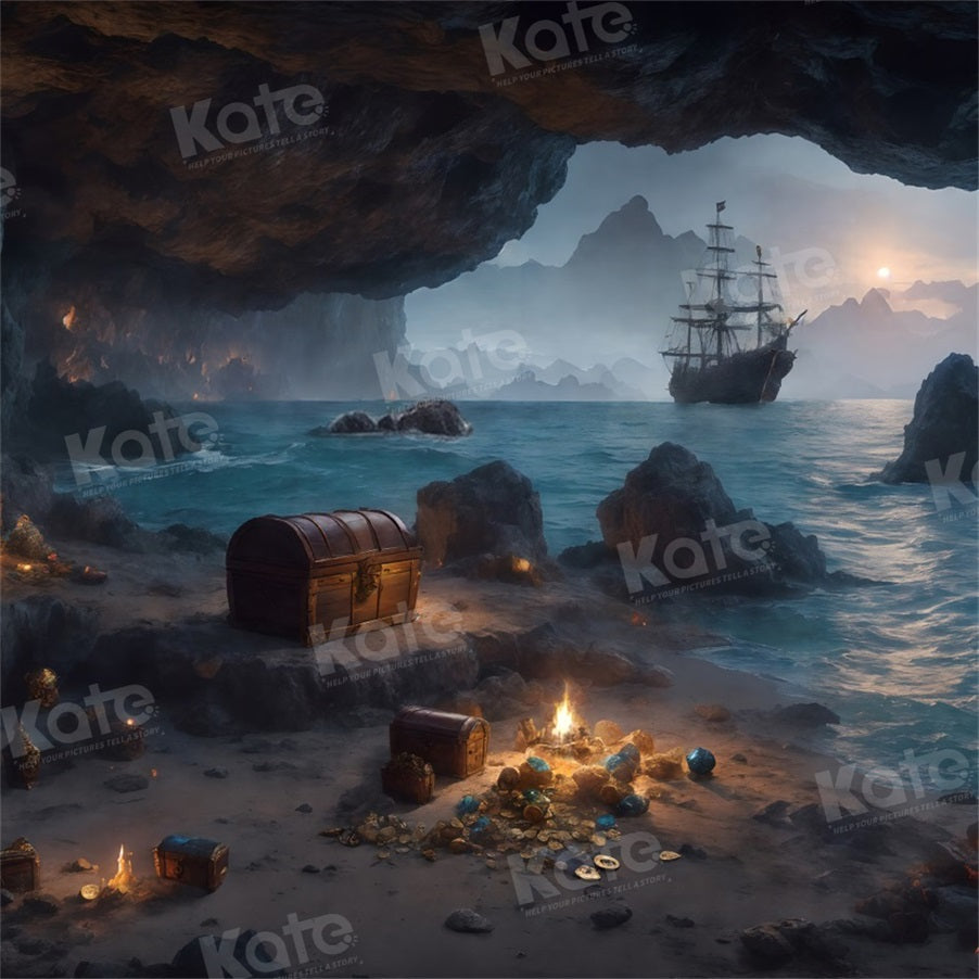 Kate Pirate Treasure Cave Sea Backdrop for Photography - Kate Backdrop AU