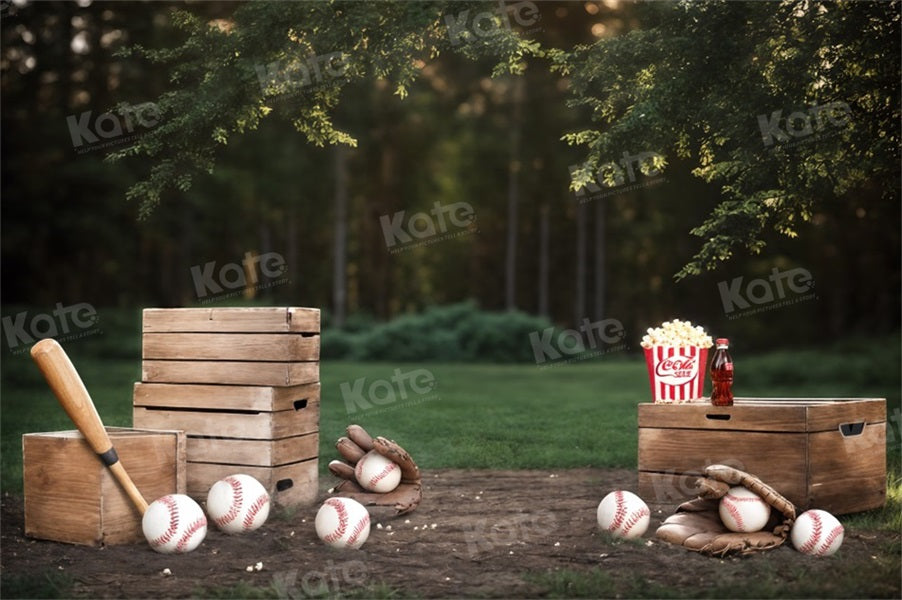Kate Summer Grass Field Sports Baseball Backdrop for Photography