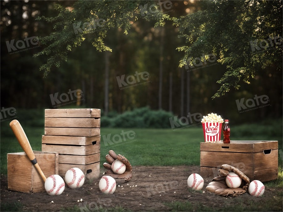 Kate Summer Grass Field Sports Baseball Backdrop for Photography