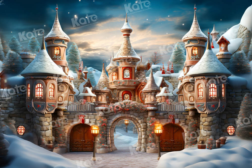 Kate Winter Christmas Castle Backdrop Designed by Emetselch - Kate Backdrop AU