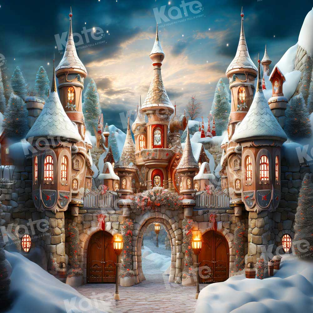 Kate Winter Christmas Castle Backdrop Designed by Emetselch - Kate Backdrop AU