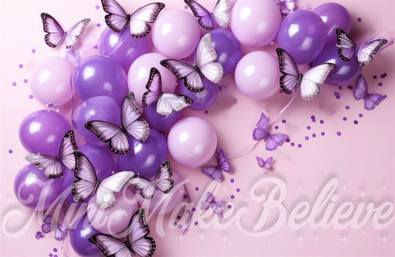 Kate Birthday Butterfly Balloons Backdrop Designed by Mini MakeBelieve - Kate Backdrop AU