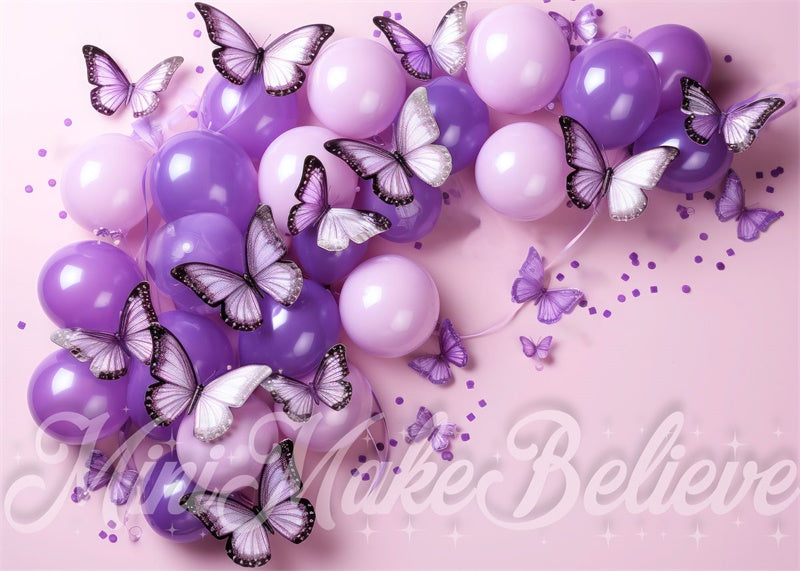 Kate Birthday Butterfly Balloons Backdrop Designed by Mini MakeBelieve - Kate Backdrop AU