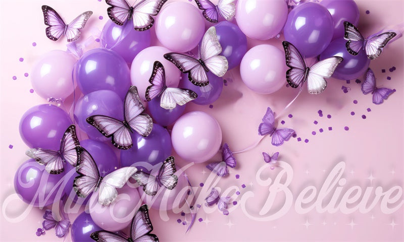Kate Birthday Butterfly Balloons Backdrop Designed by Mini MakeBelieve - Kate Backdrop AU