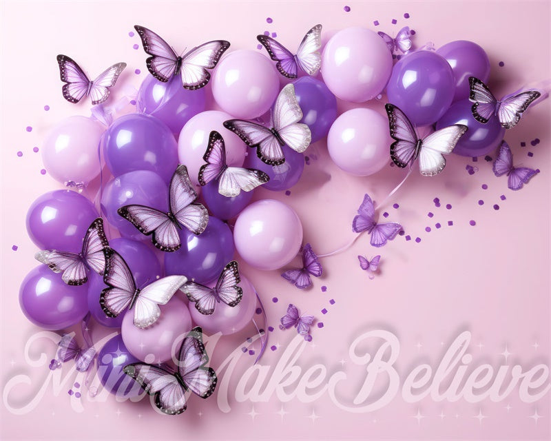 Kate Birthday Butterfly Balloons Backdrop Designed by Mini MakeBelieve - Kate Backdrop AU