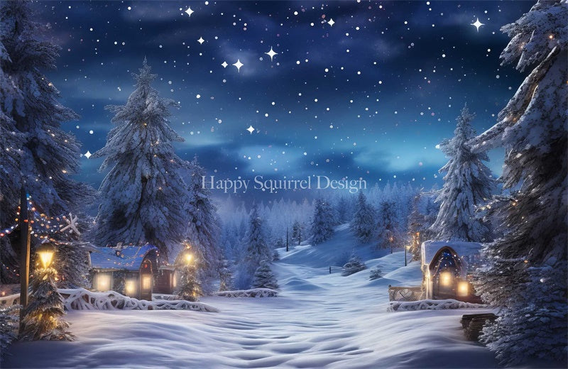 Kate Starry Snowfall Backdrop Designed by Happy Squirrel Design - Kate Backdrop AU