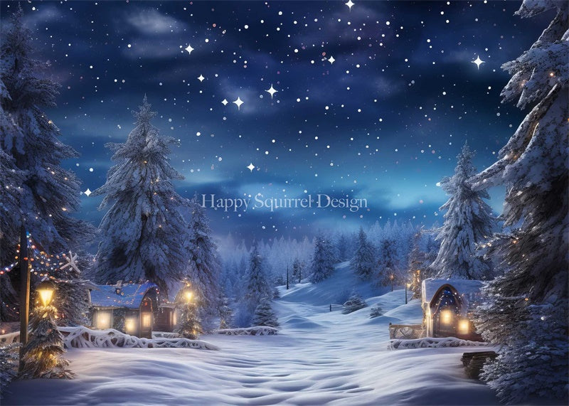 Kate Starry Snowfall Backdrop Designed by Happy Squirrel Design - Kate Backdrop AU