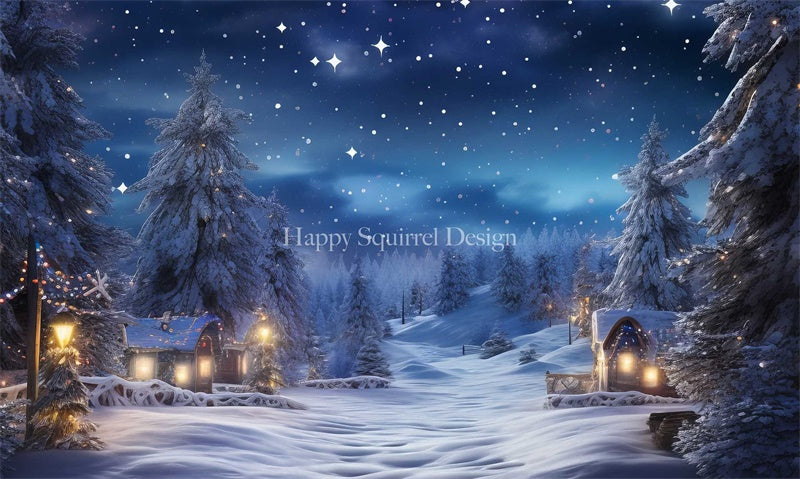 Kate Starry Snowfall Backdrop Designed by Happy Squirrel Design - Kate Backdrop AU
