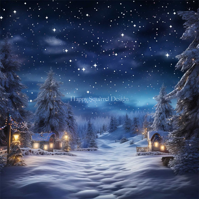 Kate Starry Snowfall Backdrop Designed by Happy Squirrel Design - Kate Backdrop AU