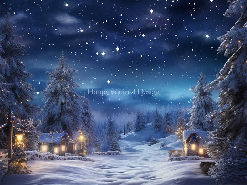 Kate Starry Snowfall Backdrop Designed by Happy Squirrel Design - Kate Backdrop AU