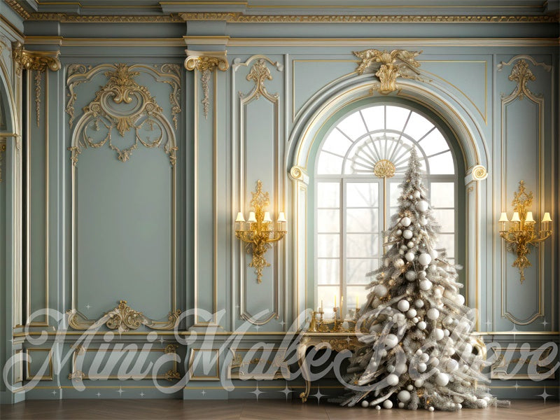 Kate Christmas Tree Backdrop Ornate Rococo Victorian Room Designed by Mini MakeBelieve - Kate Backdrop AU