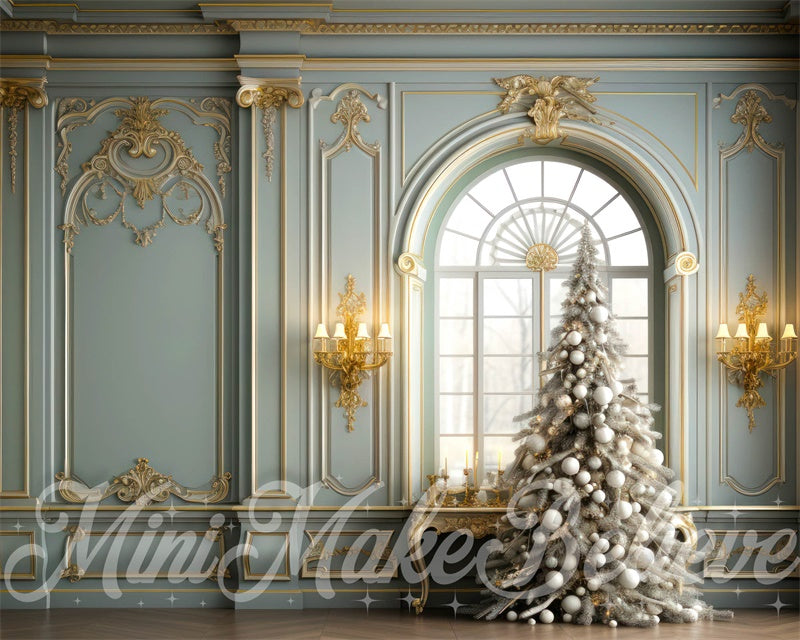 Kate Christmas Tree Backdrop Ornate Rococo Victorian Room Designed by Mini MakeBelieve - Kate Backdrop AU
